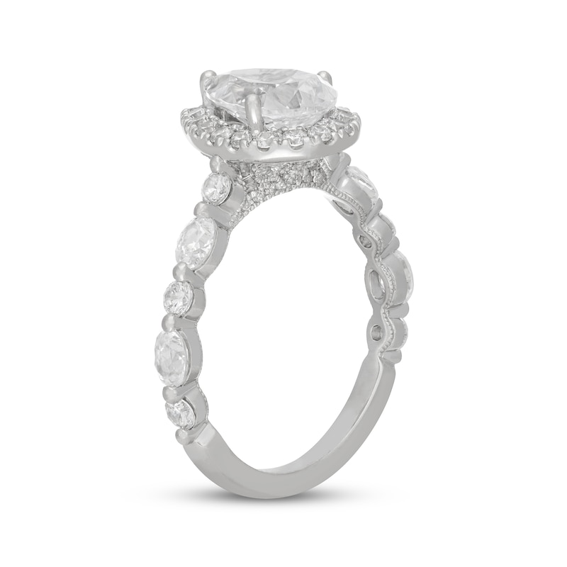 Main Image 2 of Neil Lane Premiere Pear-Shaped Diamond Halo Engagement Ring 2-3/8 ct tw 14K White Gold