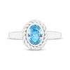 Thumbnail Image 2 of Oval-Cut Swiss Blue Topaz Solitaire Twist Frame Ring Sterling Silver
