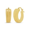 Thumbnail Image 1 of Tapered Sculpted Hoop Earrings Hollow 14K Yellow Gold