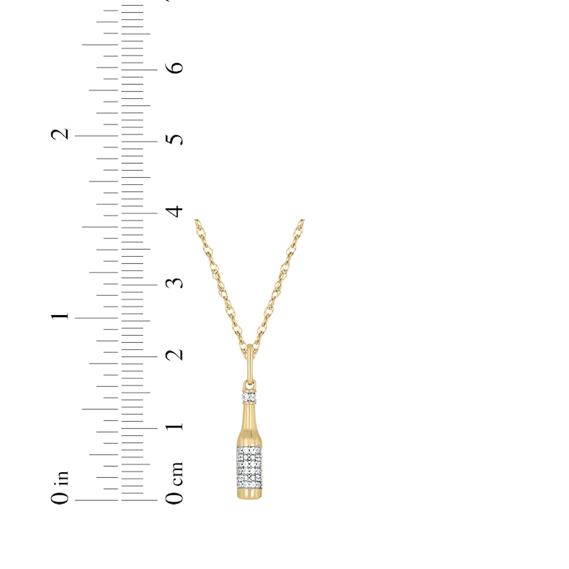 Main Image 3 of Diamond Beer Bottle Necklace 1/20 ct tw 10K Yellow Gold 18"