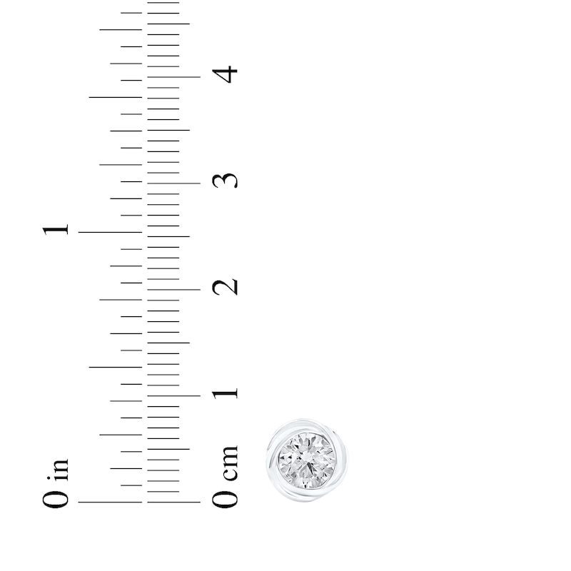 Main Image 5 of Diamond Solitaire Swirl Frame Stud Earrings 1/2 ct tw 10K White Gold (I/I2)