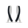 Thumbnail Image 2 of Black & White Diamond Crisscross Hoop Earrings 1/2 ct tw Sterling Silver