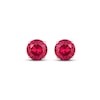 Thumbnail Image 2 of Men's Lab-Created Ruby Solitaire Stud Earrings 10K Yellow Gold