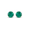 Thumbnail Image 2 of Men's Lab-Created Emerald Solitaire Stud Earrings 10K Yellow Gold
