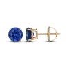 Thumbnail Image 3 of Men's Blue Lab-Created Sapphire Solitaire Stud Earrings 10K Yellow Gold