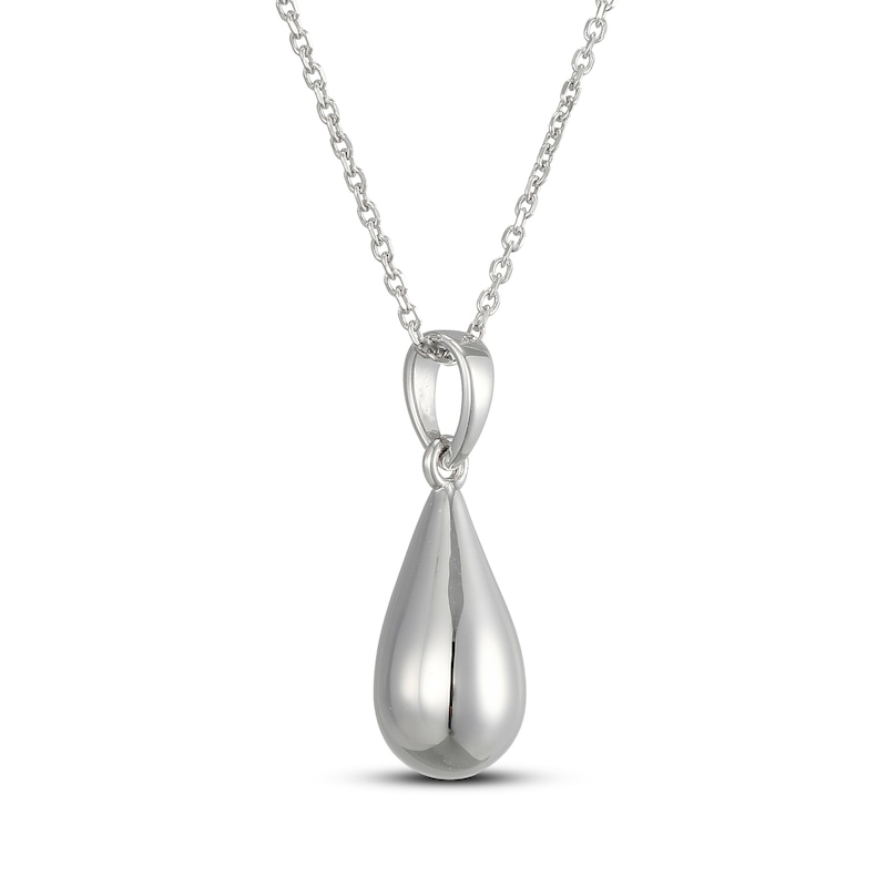 Main Image 2 of Teardrop Pendant Necklace Sterling Silver 18"