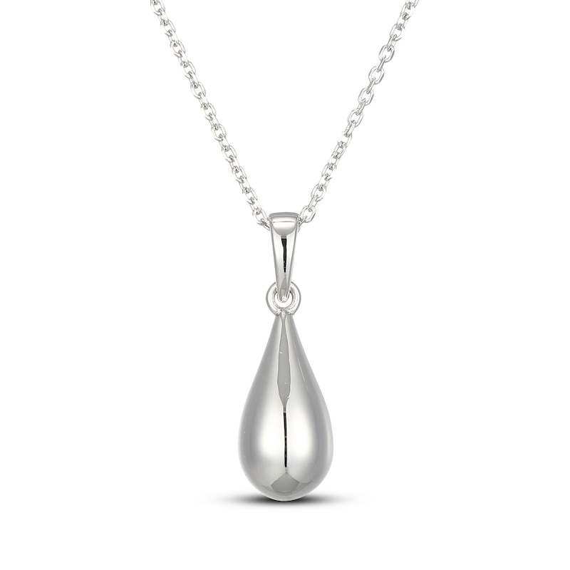 Main Image 3 of Teardrop Pendant Necklace Sterling Silver 18"