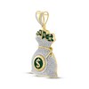 Thumbnail Image 2 of Men's Diamond & Green Enamel Money Bag Charm 1 ct tw 10K Yellow Gold