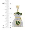 Thumbnail Image 5 of Men's Diamond & Green Enamel Money Bag Charm 1 ct tw 10K Yellow Gold
