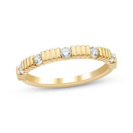 Adore Diamond Ribbed Anniversary Ring 1/4 ct tw 14K Yellow Gold