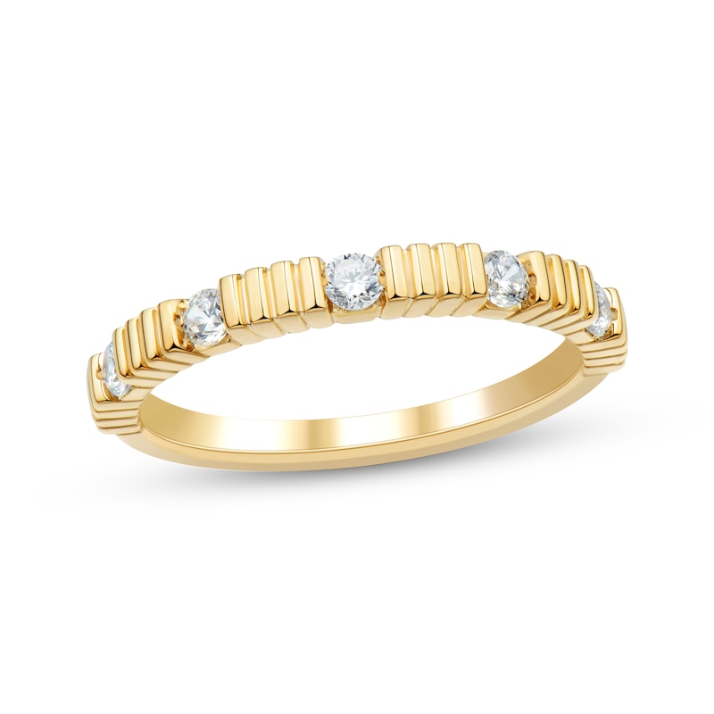 Main Image 1 of Adore Diamond Ribbed Anniversary Ring 1/4 ct tw 14K Yellow Gold