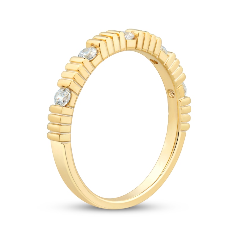 Main Image 2 of Adore Diamond Ribbed Anniversary Ring 1/4 ct tw 14K Yellow Gold