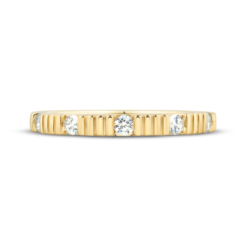 Main Image 3 of Adore Diamond Ribbed Anniversary Ring 1/4 ct tw 14K Yellow Gold