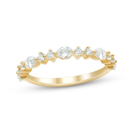 Adore Oval & Round-Cut Diamond Anniversary Ring 3/4 ct tw 14K Yellow Gold