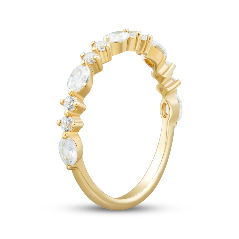 Main Image 2 of Adore Oval & Round-Cut Diamond Anniversary Ring 3/4 ct tw 14K Yellow Gold