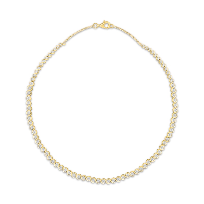 Main Image 3 of KAY Lab-Grown Diamonds Swirl Link Necklace 1/2 ct tw 24K Yellow Gold Vermeil Sterling Silver 18"