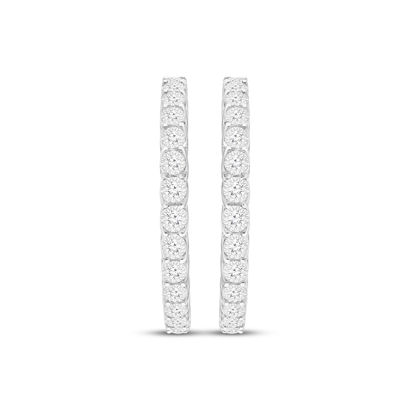 Main Image 2 of KAY Lab-Grown Diamonds Hoop Earrings 1/2 ct tw Sterling Silver