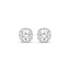 Thumbnail Image 2 of Round-Cut Diamond Solitaire Hidden Halo Stud Earrings 1 ct tw 10K White Gold (J/I3)