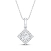 Thumbnail Image 1 of KAY Lab-Grown Diamonds Princess-Cut Solitaire Halo Necklace 1/2 ct tw 14K White Gold (F/VS2) 18"