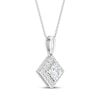 Thumbnail Image 2 of KAY Lab-Grown Diamonds Princess-Cut Solitaire Halo Necklace 1/2 ct tw 14K White Gold (F/VS2) 18"