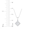 Thumbnail Image 4 of KAY Lab-Grown Diamonds Princess-Cut Solitaire Halo Necklace 1/2 ct tw 14K White Gold (F/VS2) 18"