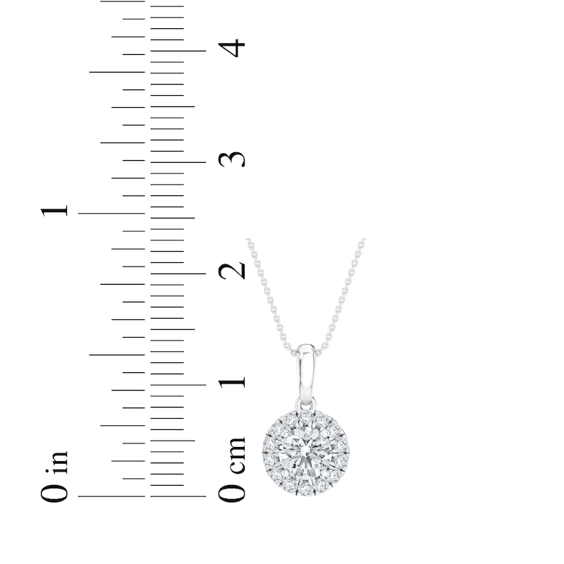 Main Image 4 of KAY Lab-Grown Diamonds Halo Necklace 1/2 ct tw 14K White Gold (F/VS2)18"