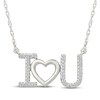Thumbnail Image 1 of Diamond "I Heart U" Necklace 1/15 ct tw Sterling Silver 18"