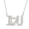 Thumbnail Image 2 of Diamond "I Heart U" Necklace 1/15 ct tw Sterling Silver 18"