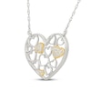 Thumbnail Image 2 of Diamond Heart-Filled Necklace 1/8 ct tw Sterling Silver & 10K Yellow Gold