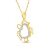 Thumbnail Image 2 of Diamond Turtle Heart Necklace 1/8 ct tw 10K Yellow Gold 18"