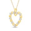 Thumbnail Image 2 of Diamond Alternating Heart Necklace 1/15 ct tw 24K Yellow Gold Vermeil Sterling Silver 18"