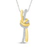 Thumbnail Image 1 of Diamond Knot Necklace 1/6 ct tw Sterling Silver & 10K Yellow Gold 18"