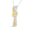 Thumbnail Image 2 of Diamond Knot Necklace 1/6 ct tw Sterling Silver & 10K Yellow Gold 18"