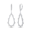 Thumbnail Image 1 of Diamond Scalloped Teardrop Dangle Earrings 2 ct tw 14K White Gold