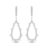 Thumbnail Image 2 of Diamond Scalloped Teardrop Dangle Earrings 2 ct tw 14K White Gold