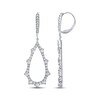 Thumbnail Image 3 of Diamond Scalloped Teardrop Dangle Earrings 2 ct tw 14K White Gold