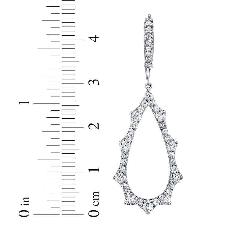 Main Image 5 of Diamond Scalloped Teardrop Dangle Earrings 2 ct tw 14K White Gold