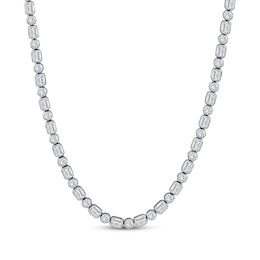 KAY Lab-Grown Diamonds Bezel-Set Round & Emerald-Cut Necklace 14 ct tw 14K White Gold 18"