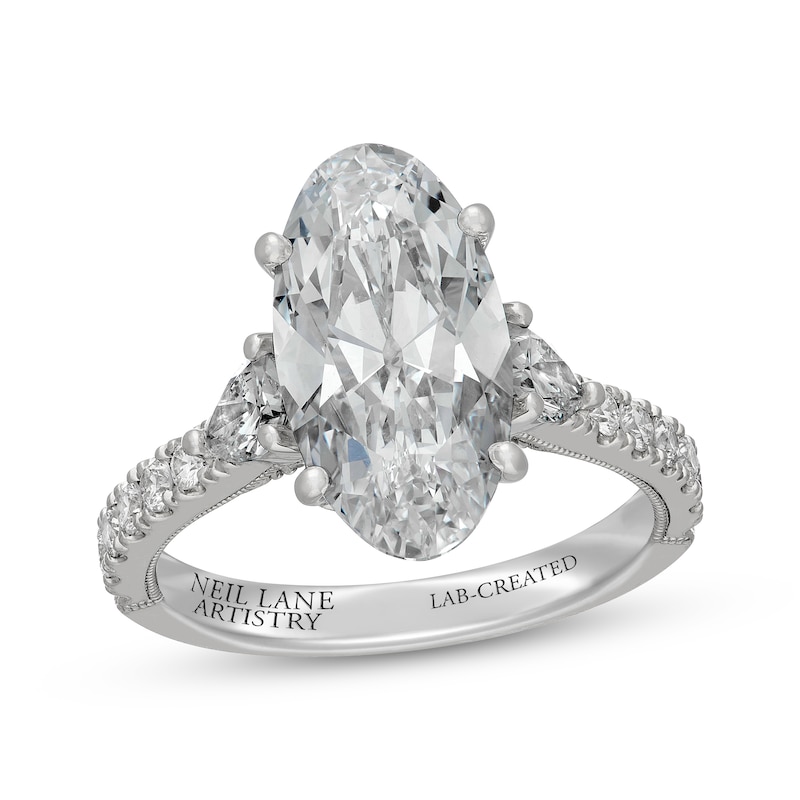 Main Image 1 of Neil Lane Artistry Heritage Oval-Cut Lab-Grown Diamond Engagement Ring 5 ct tw Platinum