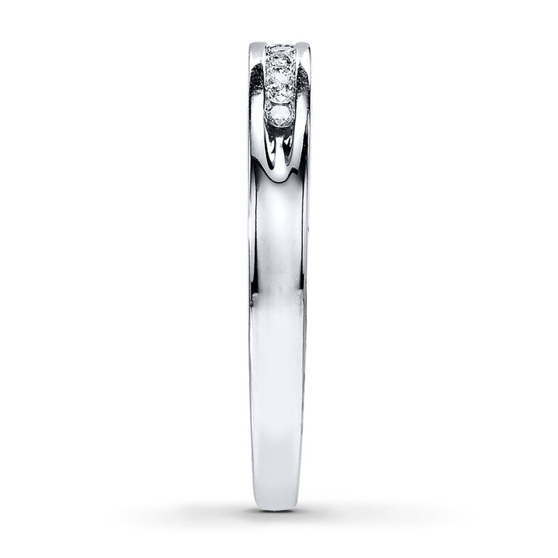 Diamond Wedding Band 1/20 ct tw Round-cut 10K White Gold
