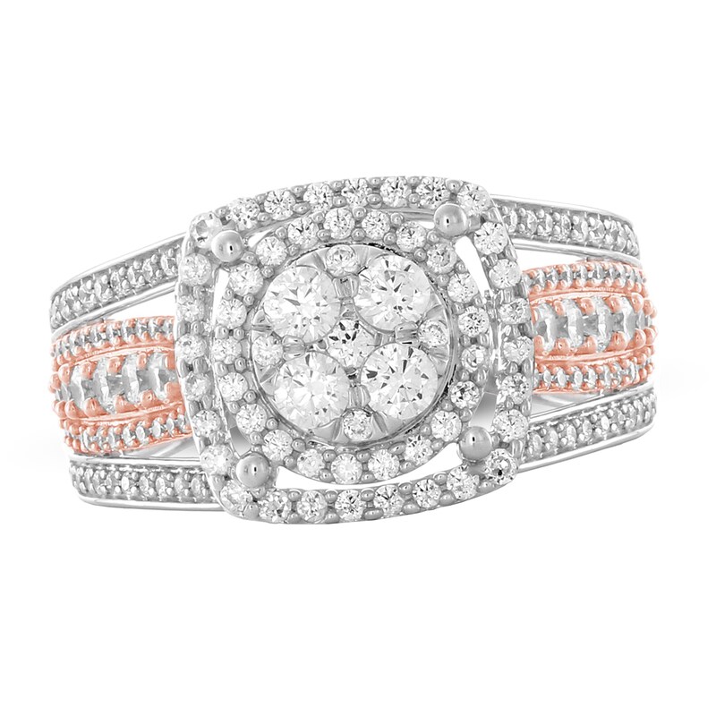 Diamond Engagement Ring 1-1/2 ct tw Round-cut 14K Two-Tone Gold