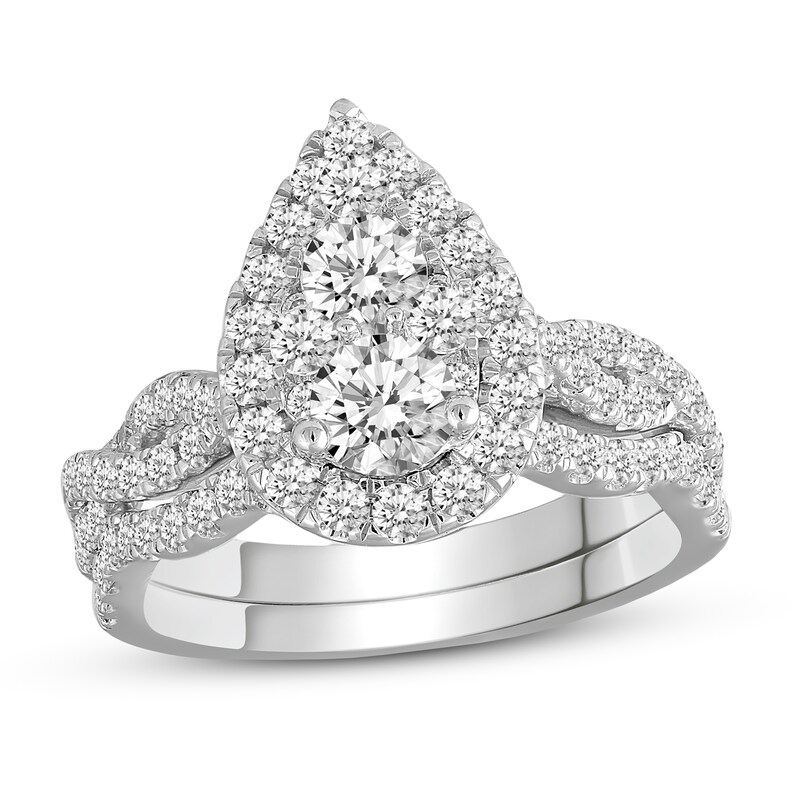 Diamond Bridal Set 1-5/8 ct tw Round-cut 14K White Gold