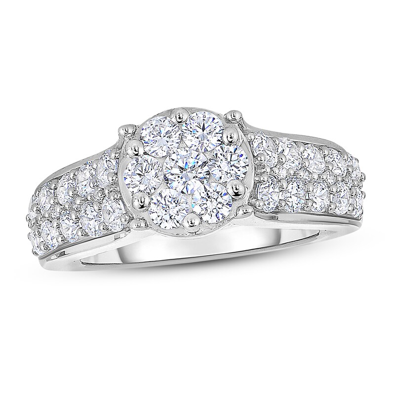 Diamond Engagement Ring 1-3/4 ct tw Round-cut 14K White Gold