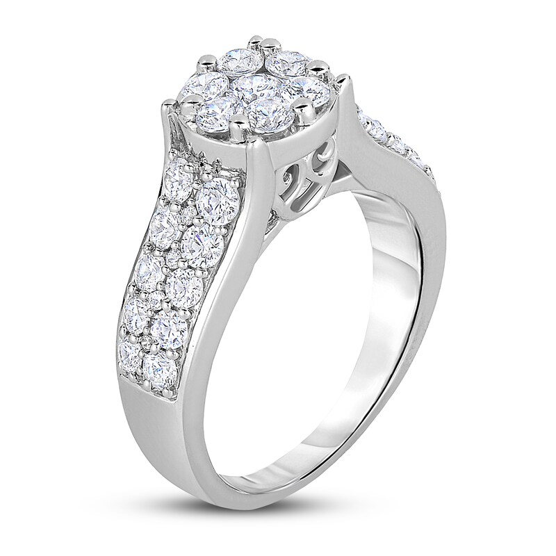 Diamond Engagement Ring 1-3/4 ct tw Round-cut 14K White Gold