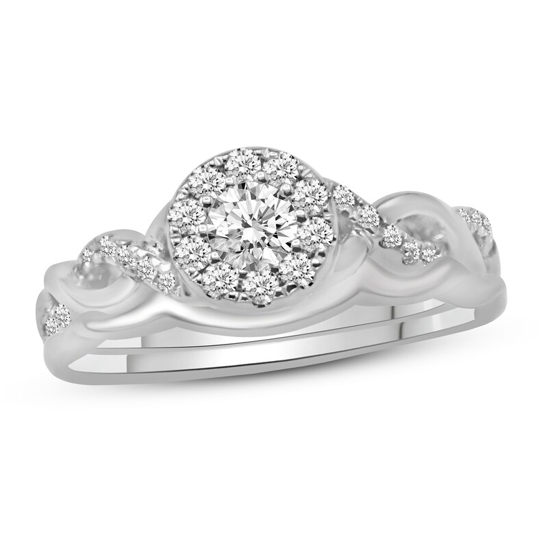 Diamond Bridal Set 1/2 ct tw Round-cut 10K White Gold