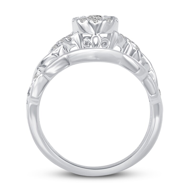 Diamond Bridal Set 1/2 ct tw Round-cut 10K White Gold
