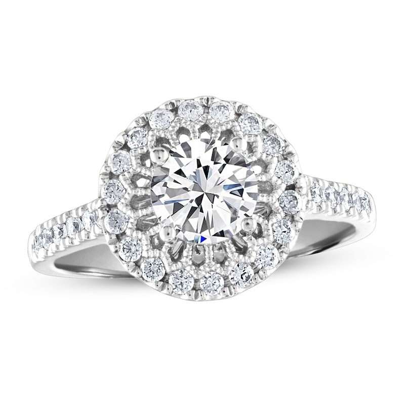 Diamond Engagement Ring 1-1/5 ct tw Round-cut 14K White Gold