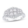 Diamond Engagement Ring 1-1/4 ct tw Princess & Round 14K White Gold