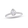 Diamond Solitaire Engagement Ring 3/4 ct tw Pear & Round-Cut 14K White Gold