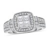 Diamond Engagement Ring 1 ct tw Round & Princess 14K White Gold